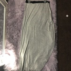 Asymmetrical open slit skirt